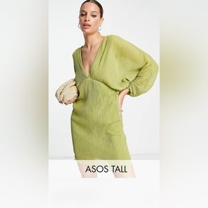 Asos Design mini olive green dress